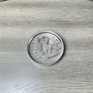 Reverse Carved Etched Acrylic? Lucite Deer/Buck 3.5” Desk Decor / Coaster